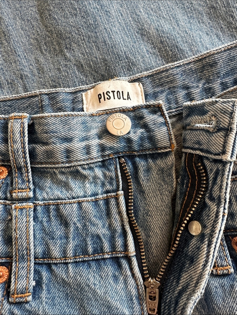 Pistola Wide-Leg Vintage Blue Denim Jeans - Picture 7 of 14